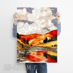 Prezent Widok z okna 1 - grafika na plakacie na A3, plakat