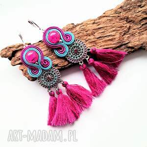 Amaranthus - kolczyki sutasz z chwostami 8 cm