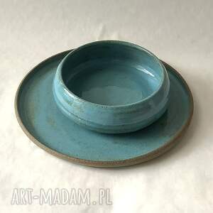 ręcznie robione ceramika talerz z miską "morze"