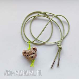 katarzyna kaminska miś wisiorek sznurek, srebro, oryginalny prezent