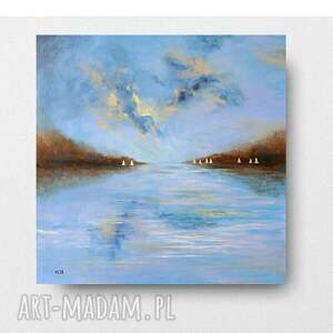 BIAŁE ŁODZIE obraz akrylowy formatu 60/60 cm, płótno