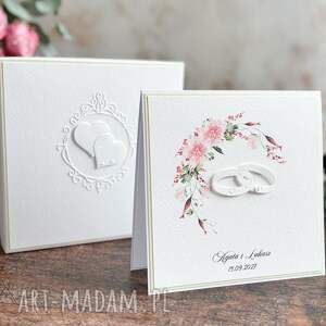 Personalizowana kartka ślubna handmade z dedykacją i upominkiem art-Madam.pl