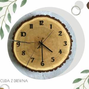 ręczne wykonanie zegary drewniany zegar z plastra dębowego - 40