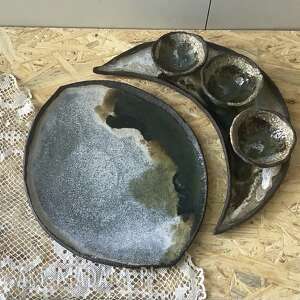 ceramiczny komplet do serwowania przystawek luna, ceramiczne naczynia, gliniany