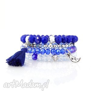 handmade zestaw bransoletek - royal blue set