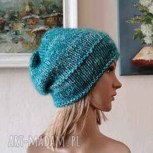 buenaartis ręcznie na drutach - laguna 2 miła, ciepła czapka z jedwabiem