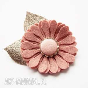handmade ozdoby do włosów spinka do włosów kwiat cameo pink
