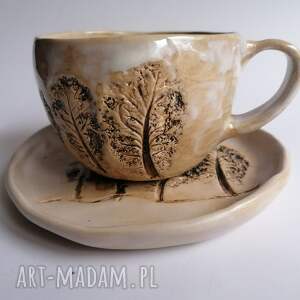 handmade ceramika komplet "spacer po lesie" 1