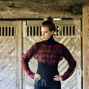 Prezent Jedwabny top LINIE, unikat, slowfashion, rękodzieło