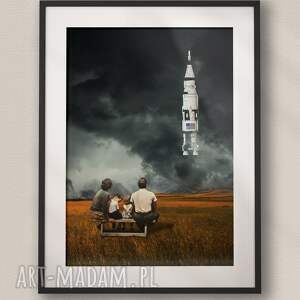 plakat tak wygląda przyszłość - kolaż fine art a3