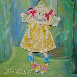 fajny dzień dzisiaj - aniołek z masy solnej, prezent, dekoracja - anioł