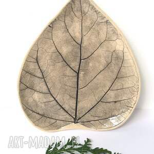 handmade ceramika unikatowy talerzyk liść