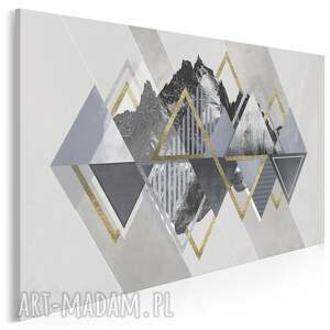 obraz na płótnie - złoty góry skandynawski 70x50 cm 97401, nowoczesny