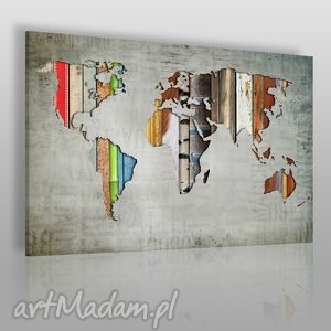 obraz na płótnie - mapa paski - 120x80 cm - VAKU DSGN obrazy