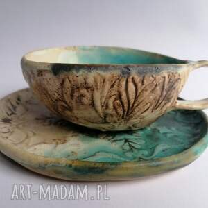 handmade ceramika komplet "bardzo rustykalnie"