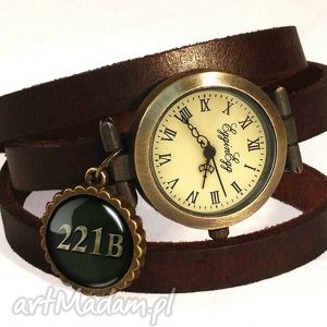 221b - zegarek / bransoletka na skórzanym pasku, sherlock holmes
