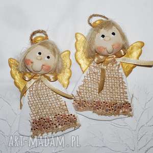 ręcznie zrobione święta prezenty choinkowe siostry - aniołki z masy