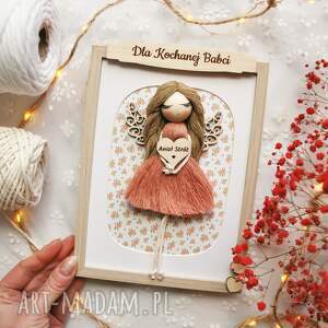 anioł w ramce dla babci #2 dzień pakowanie na prezent