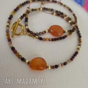 Komplet Jaspis z Agatem, naszyjnik, komlet, jaspi, mokait