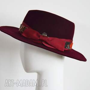 handmade dodatki kapelusz bordo