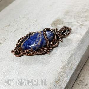 naszyjnik z sodalitem m247 wire wrapping, rękodzieło