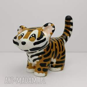 Tygrys Dziki Kot Ręcznie malowana mała figurka dekoracyjna