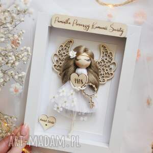 Prezent Pamiątka I Komunii Św. Anioł w ramce dla dziewczynki #1