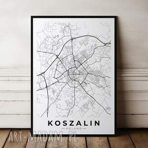 plakat mapa koszalin - format 61x91 cm mapy miast