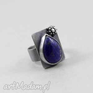 lapis lazuli i srebro - pierścionek
