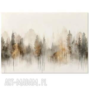 obraz na płótnie - 100x70 cm las w odcieniach ziemi 1 0668, pejzaż