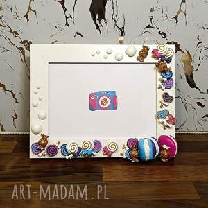 ramka na zdjęcia ozdobna dekoracyjna cukierki i makaroniki