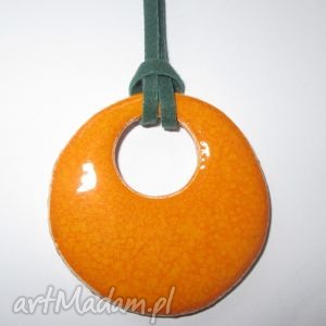 soczysty wisior, ceramiczny, mandarynkowy pomarańczowy, unikalny
