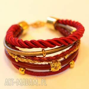 bransoleta maroon&gold - Camshella bransoletki