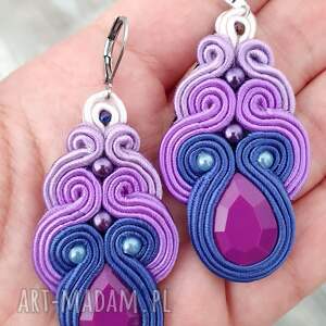 beezoo kolczyki sutasz violetto, soutache, stal chirurgiczna