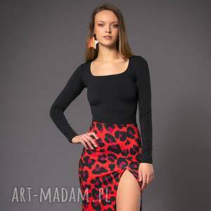 Bluzka z linda, oryginalna, prosta, z dekoltem karo