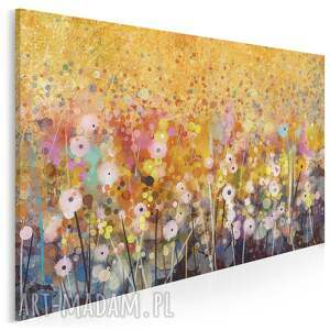 obraz na płótnie - ogród kwiaty abstrakcja 70x50 cm 62101, dom bukiet