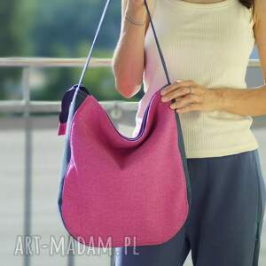 torba na ramię - różowa energia, kolorowa torebka, worek