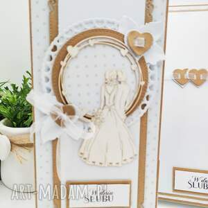 rustykalna kartka ślubna, scrapbooking z pudełkiem