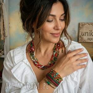 naszyjnik boho multicolor fusion - ręcznie pleciony kolory lata na szyje