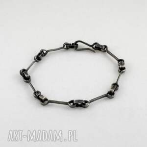 łańcuch - srebrna bransoletka grubsza 2507-01 iii, na rękę prosta