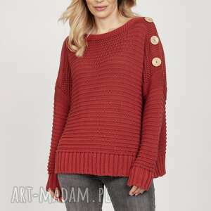 handmade swetry bawełniany sweter - swe223 marsala mkm