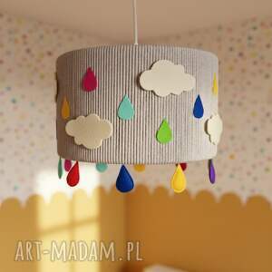 Lampa sufitowa Deszcz - ręcznie wykonany abażur dziecięcy w stylu