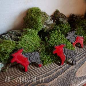 prezent świąteczny Zestaw trzech magnesów ceramicznych - Renifery