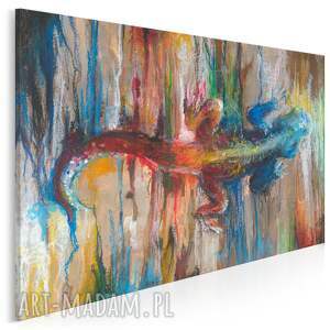 obraz na płótnie - jaszczurka zwierzę kolorowy 120x80 cm 700701, sztuka