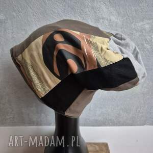 czapka damska patchworkowa uniwersalna i miła, dobra na codzienne noszenie