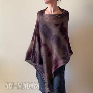 Prezent Narzutka bawełniana brąz ażan, ponczo, tunika