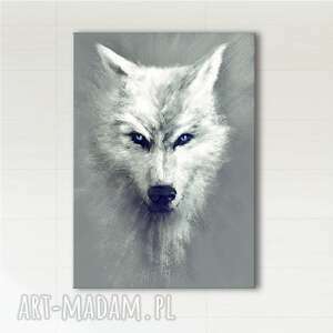 obraz - biały wilk wydruk na płótnie, obraz, wilk, płótno, wiedźmin, prezent