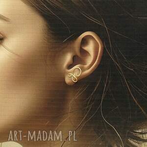 srebrne pozłacane kolczyki lines krótsze 24 karaty, esy floresy, uszy