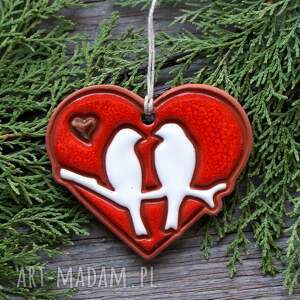 handmade pomysł na świąteczne prezenty serce na choinkę