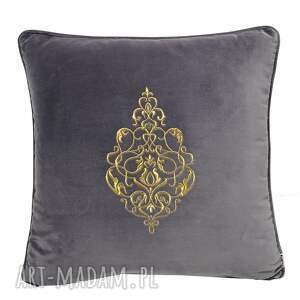 ręcznie zrobione poduszki poduszka aksamit złoty haft 45x45cm